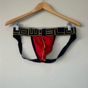 Andrew Christian NWT Blow Red and Black Jockstrap Large
